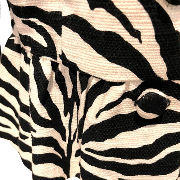 Vintage INC Size S/M? Internation Concepts Womens Peplum Jacket Zebra Print - Picture 3 of 5